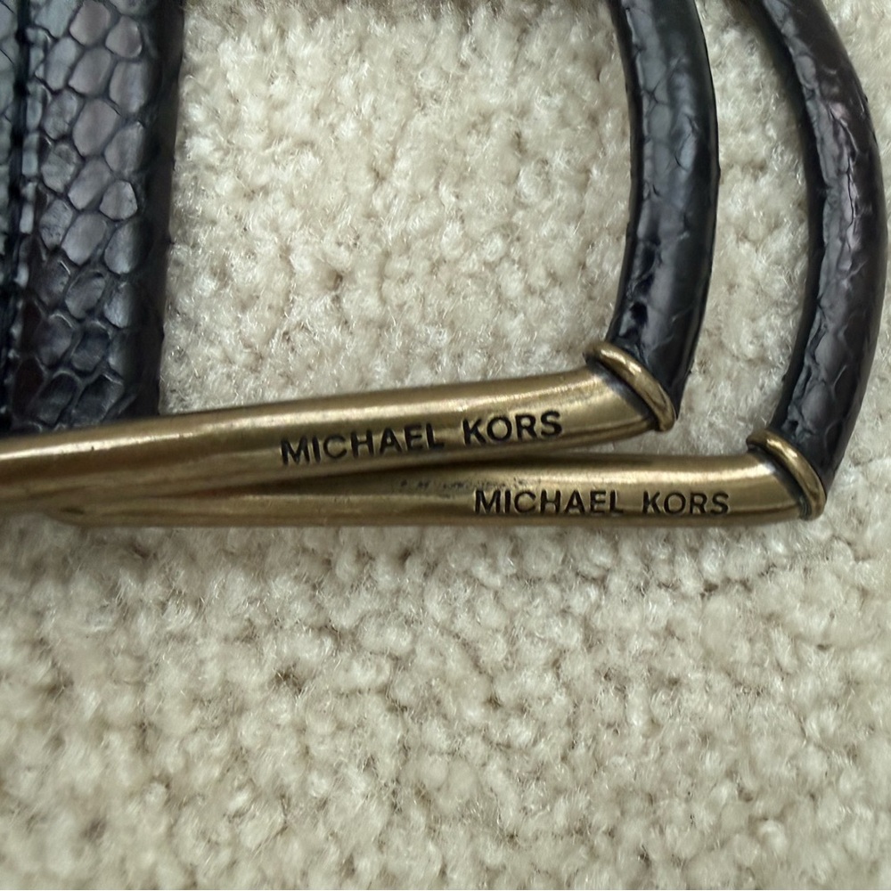 Michael Kors Black Snakeskin Belt - Picture 3 of 8